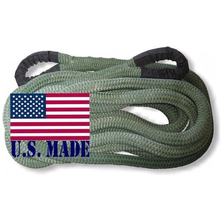 Safe-T-Line U.S. made "MILITARY GREEN" Safe-T-Line Kinetic Recovery (Snatch) ROPE - 1 inch X 30 ft (4X4 VEHICLE RECOVERY) PKOD0130
